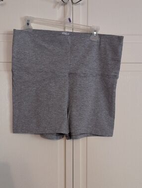 PINK Victoria's Secret Heather Gray Foldover Waist Yoga Shorts Size XL